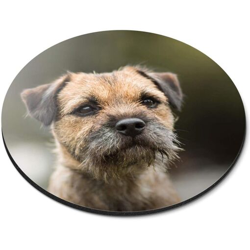 Alfombrilla de ratón redonda KALANKA - Diseño de Border Terrier marrón (RM15940)