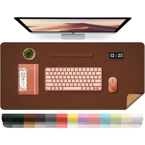 Manta para escritorio KALANKA - Estera impermeable de cuero para computadora con base no resbaladiza, fácil de limpiar