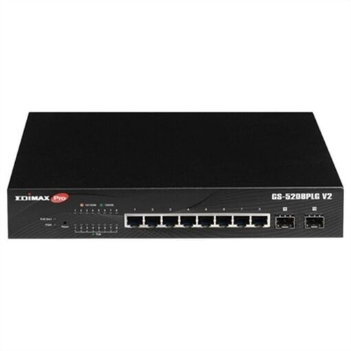 Conmutador Edimax GS-5208PLG V2 Gigabit Ethernet - Negro