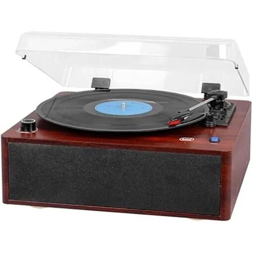 Tourne-disque Trevi TT 1030 BT - Bois élégant - Entrée/sortie audio sans fil - 33/45/78 tours