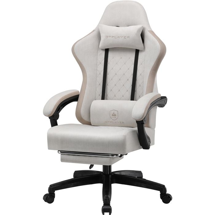 GTPLAYER Gaming Chair with Butterfly Backrest - Beige - 50x54x135 cm