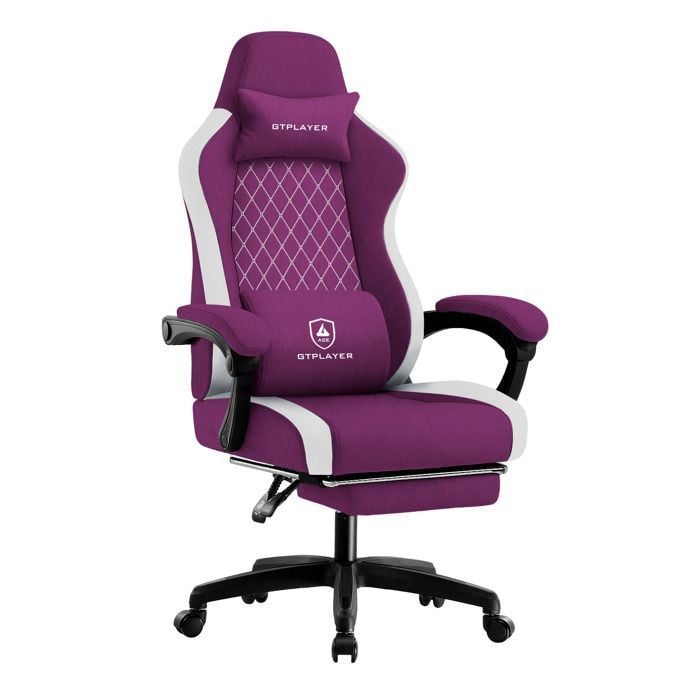 Gtplayer Ergonomic Gaming Chair - Breathable Fabric - Purple - 47P x 57l x 130H cm