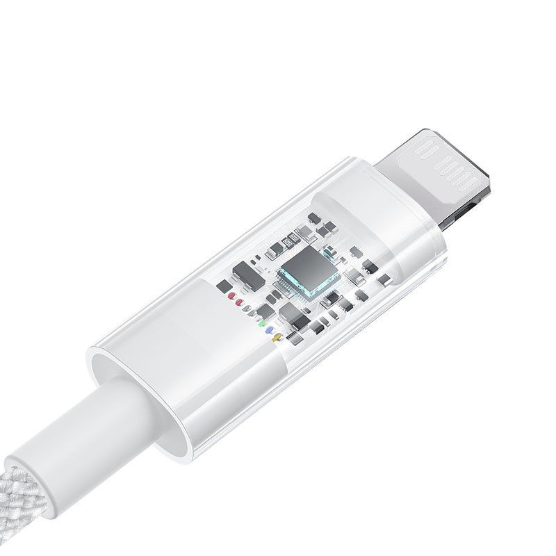 Baseus Gem USB-C to Lightning Cable, 20W Fast Charge, 1m - White Moon