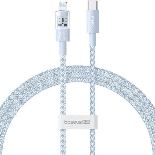 Câble de charge rapide Baseus Gem USB-C vers Lightning, 20W, 1m - Bleu Galaxie (P10373001311-00)