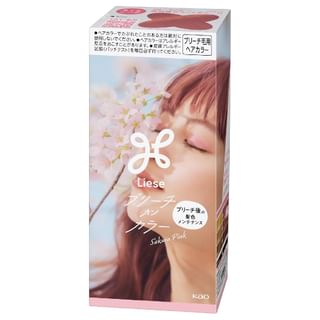 Kao Liese Bleach On Color Bubble Hair Color Kit Sakura Pink - 108ml