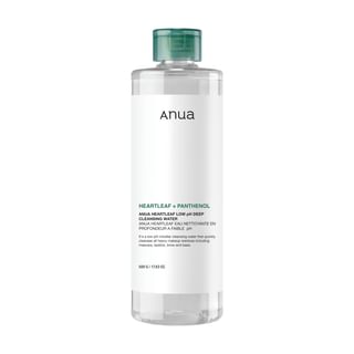 Agua limpiadora profunda Anua con bajo pH y hoja de corazón
