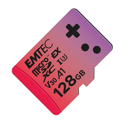 Carte mémoire Dexxon EMTEC Express Gaming - 128 Go, A1 / V30 / UHS-I U3 (MicroSDXC)