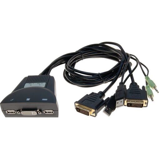 Cable de conmutación KVM Dexlan de 2 puertos DVI/USB/Audio