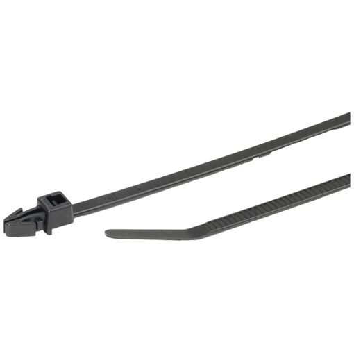 Hellermann Tyton T30RSF Polyamide Cable Tie, White, Max. Bundle Dia. 3.2 cm, Length 158 mm, Width 3.6 mm, 500/Pack