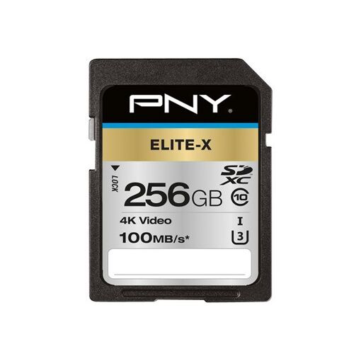 Carte mémoire flash PNY Elite-X 256 Go UHS-I U3 / Class 10 SDXC