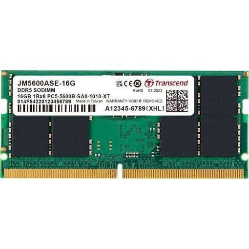 Módulo de memoria Transcend JetRAM 16GB DDR5 (262 pines, 5600MHz, CL46, 1.1V, ECC)