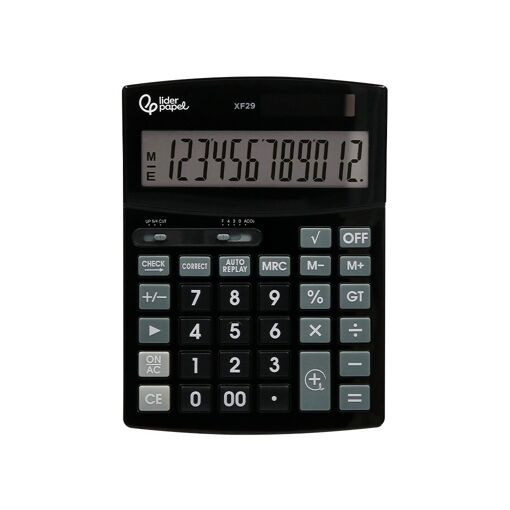 Liderpapel XF29 12-Digit Solar Calculator