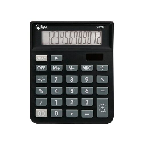 Calculatrice de bureau Liderpapel à 12 chiffres, solaire et à piles