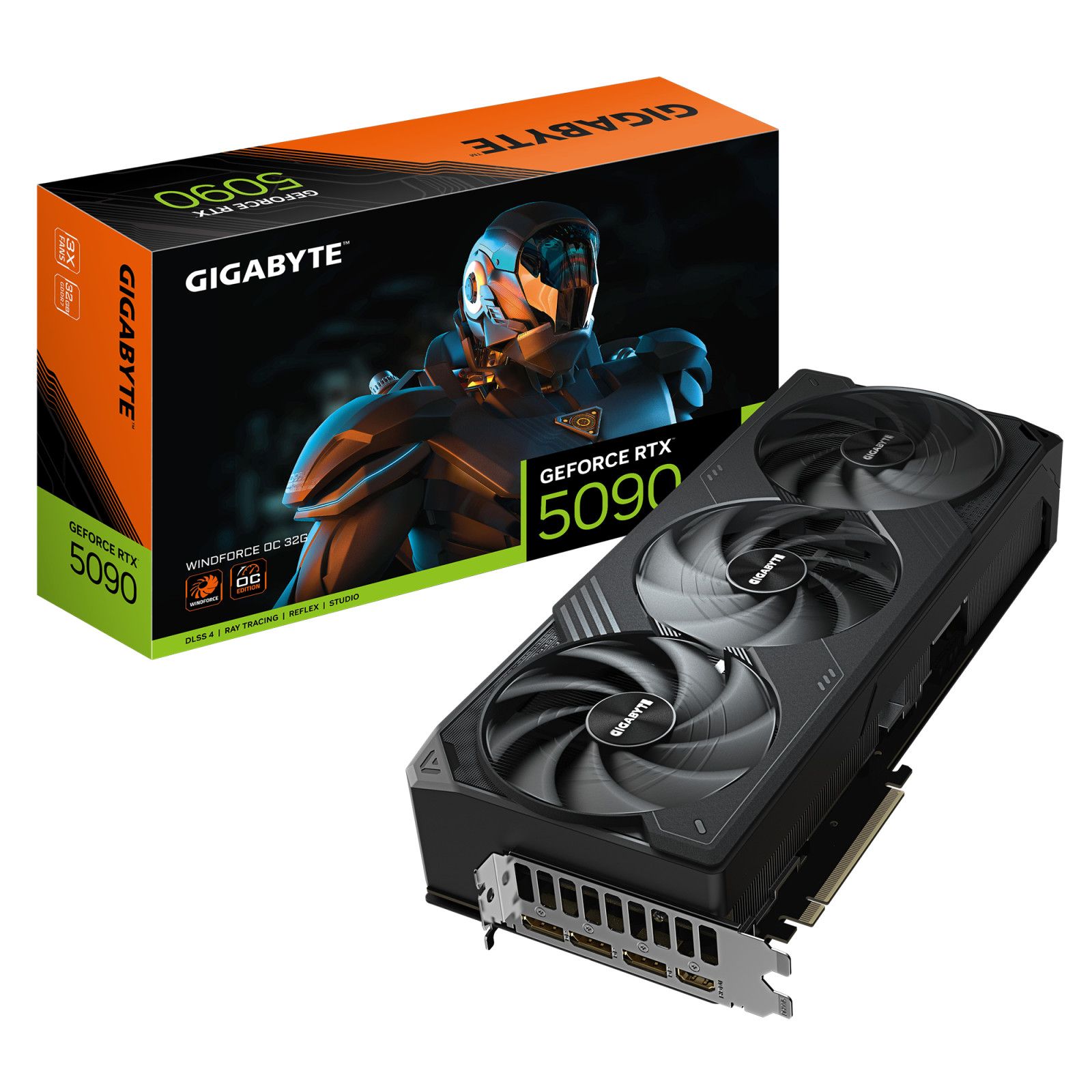 Gigabyte GeForce RTX 5090 WINDFORCE OC 32G - 32GB GDDR7, 512-bit, PCI-E 5.0, 2467MHz Core Clock, 3x DP 2.1a, 1x HDMI 2.1b, NVIDIA DLSS 4