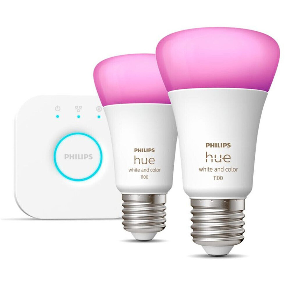 Philips Hue White and Color Ambiance Kit de démarrage E27 A60 11 W Bluetooth x 2