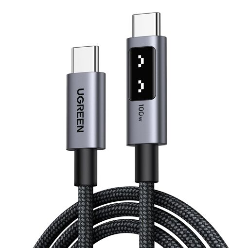 UGREEN USB-C to USB-C Cable 1m, 100W PD 3.0, Nylon Braided, Gunmetal