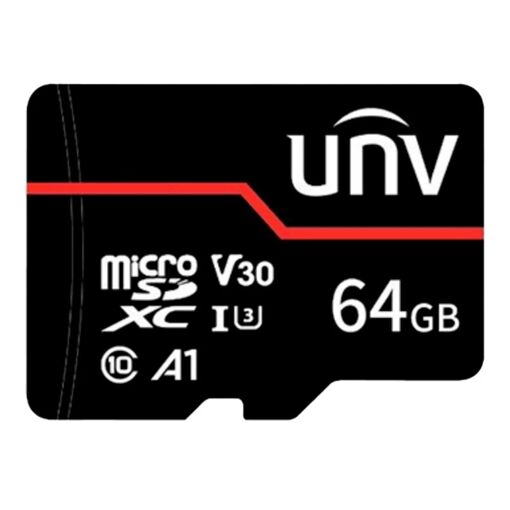 Carte microSD Uniview - 64 Go - Classe 10 Vitesse Lecture/Écriture : 95/70 Mo/s - Cycles É/P : jusqu'à 3 000