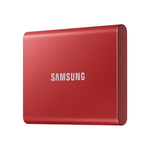 SSD portable Samsung T7 - 500 Go - Crypté - USB-C - Rouge métallique