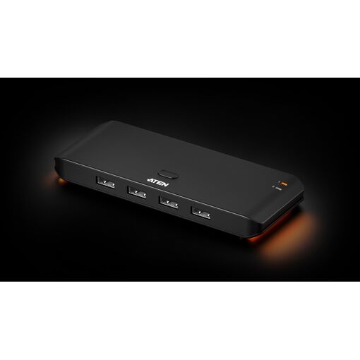 Conmutador compartido USB 2.0 de Aten con 2 puertos (4 dispositivos, 480 Mbps)