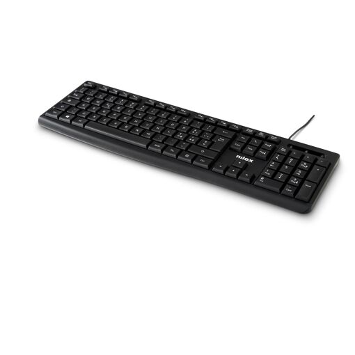 Nilox Compact USB Keyboard NXKBIT000013 - Italian Layout, 105 Keys, Anti-wear