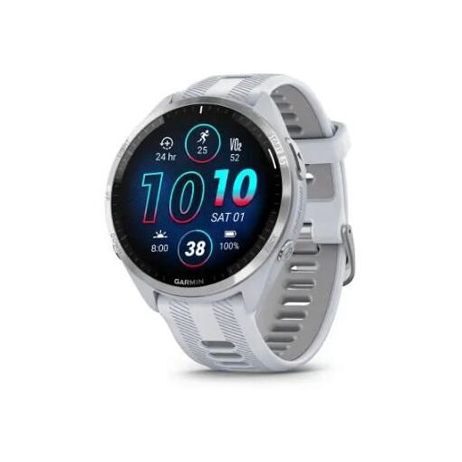 Garmin Forerunner 965 AMOLED de 47 mm - Blanco con pulsera de silicona blanca - GPS Wi-Fi (010-02809-11)