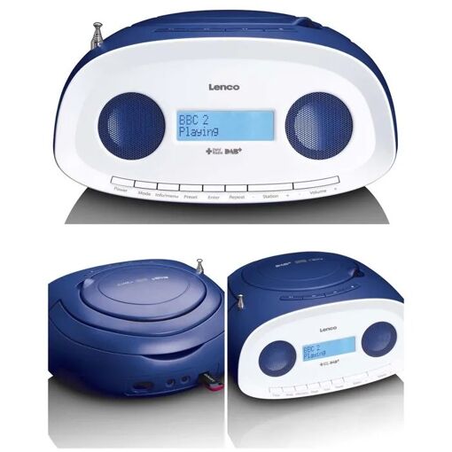 Reproductor de radio portátil Lenco SCD-69 CD/MP3/DAB+ - Blanco y Azul