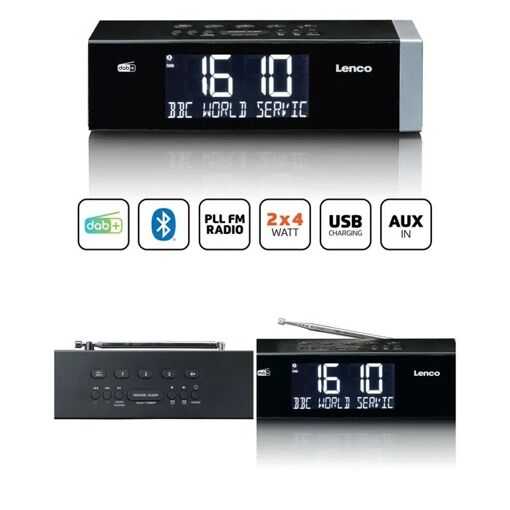 Reloj despertador Lenco CR-640 FM/DAB+ Bluetooth 5.0 portátil con doble alarma