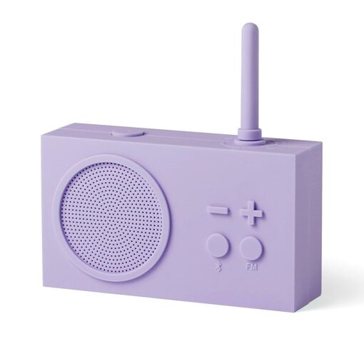 Altavoz Bluetooth y radio Lexon de goma violeta