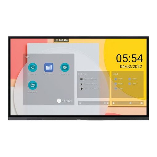 Sharp PN-L752B - 75-inch L2B Series LED Backlit LCD Screen with Digital Signage and Touchscreen - 4K UHD (2160p) 3840 x 2160 - Direct LED