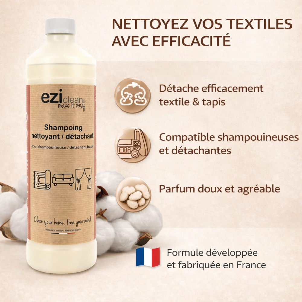 Shampoing Eziclean® pour nettoyeur et détachant de tapis et tissus