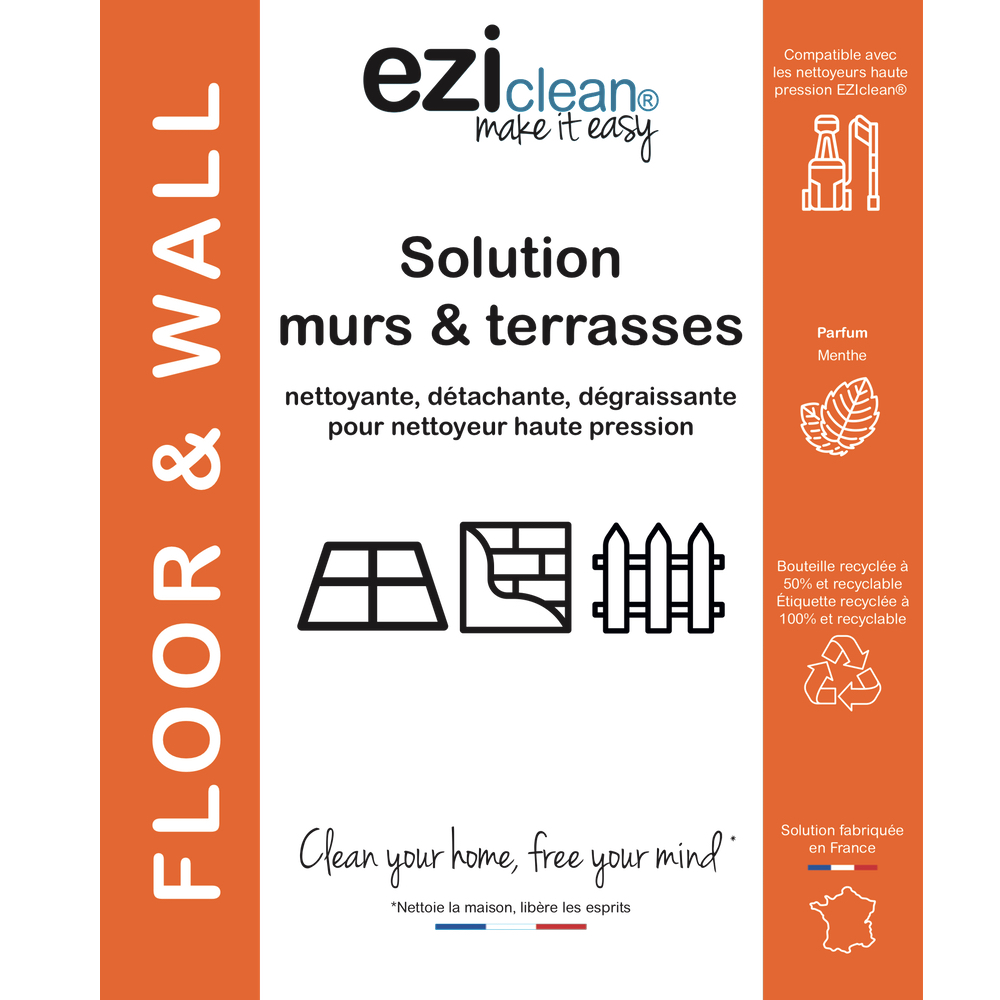 Solution mur et terrasse Eziclean® pour nettoyeur haute pression