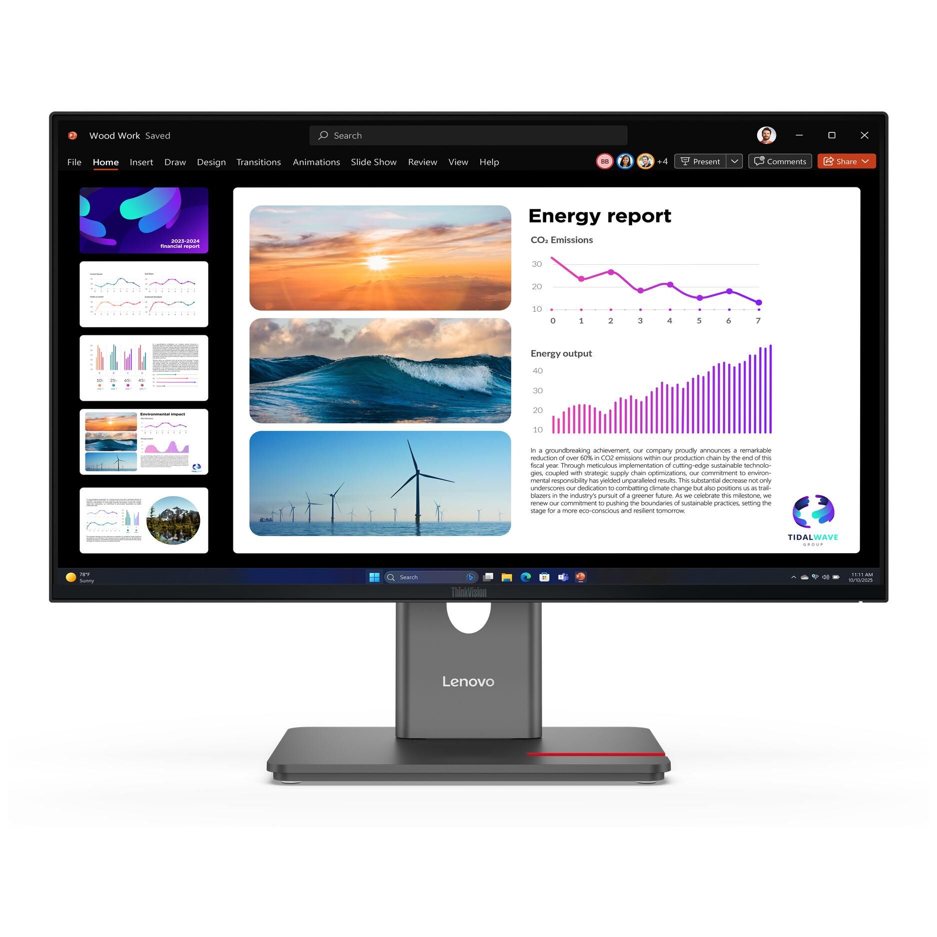 Lenovo ThinkVision P24Q-40 - Écran LED - 24" (23.8" visualisable) - 2560 x 1440 QHD @ 120 Hz - IPS - 300 cd/m² - 1500:1 - HDR10 - 4 ms - HDMI, DisplayPort - noir corbeau