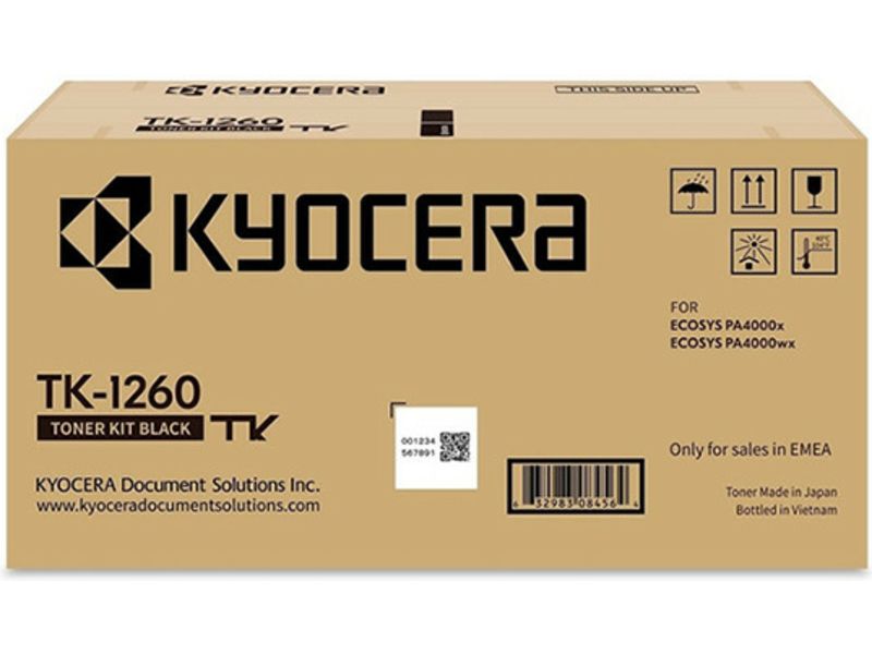 Kyocera TK-1260 Toner, Black, 10,000 Page Yield