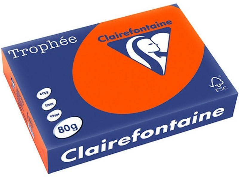 Papier coloré Clairefontaine Rouge cardinal A4, 80 g/m² (500 feuilles)