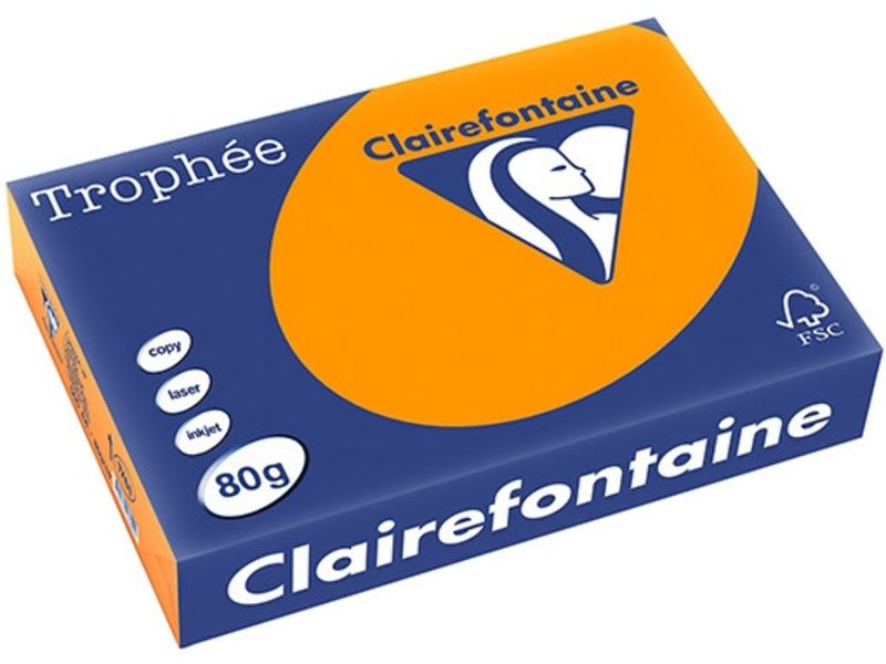 Clairefontaine Vibrant Orange A4 Colored Paper 80g/m² (500 Sheets)
