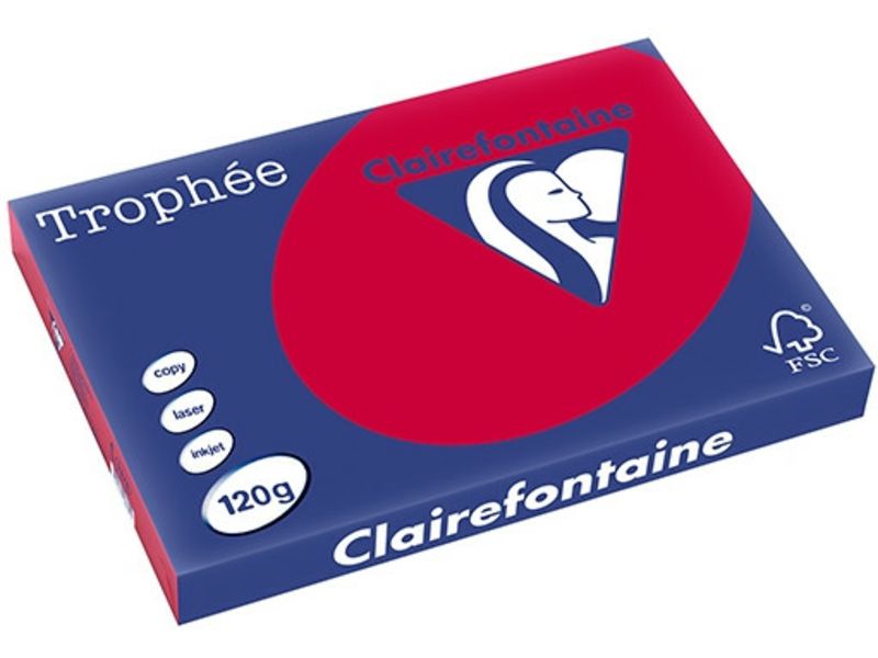 Papier Clairefontaine Cerise A3 coloré 120 g/m² (250 feuilles)