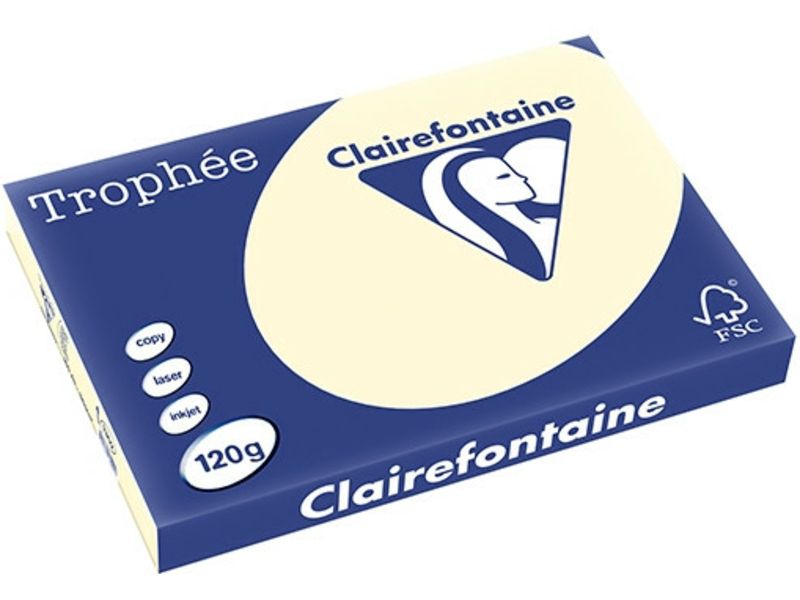 Papier Clairefontaine Ivoire A3 Coloré, 120 g/m² (250 feuilles)
