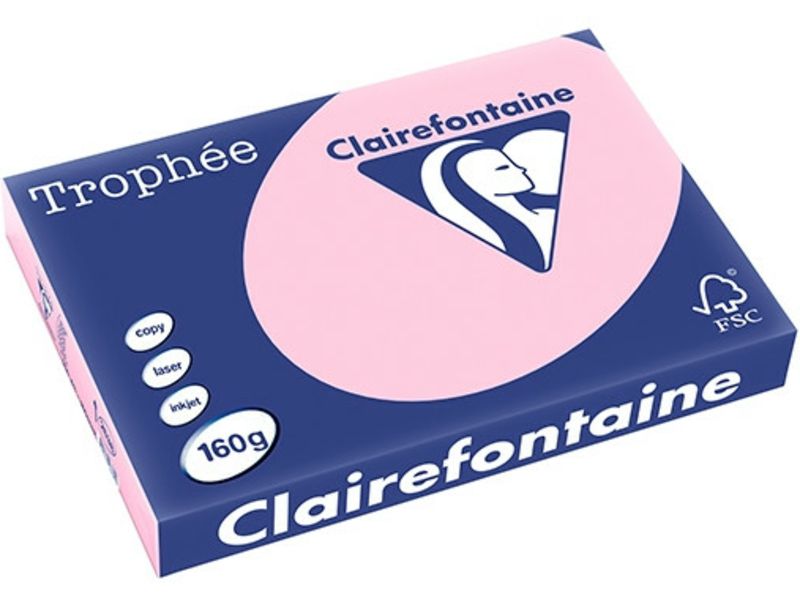 Papier Clairefontaine Rose A3, 160 g/m² (250 feuilles)