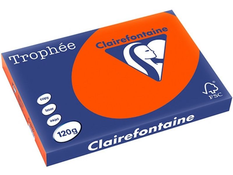 Papier coloré Clairefontaine Rouge Cardinal A3, 120 g/m² (250 feuilles)