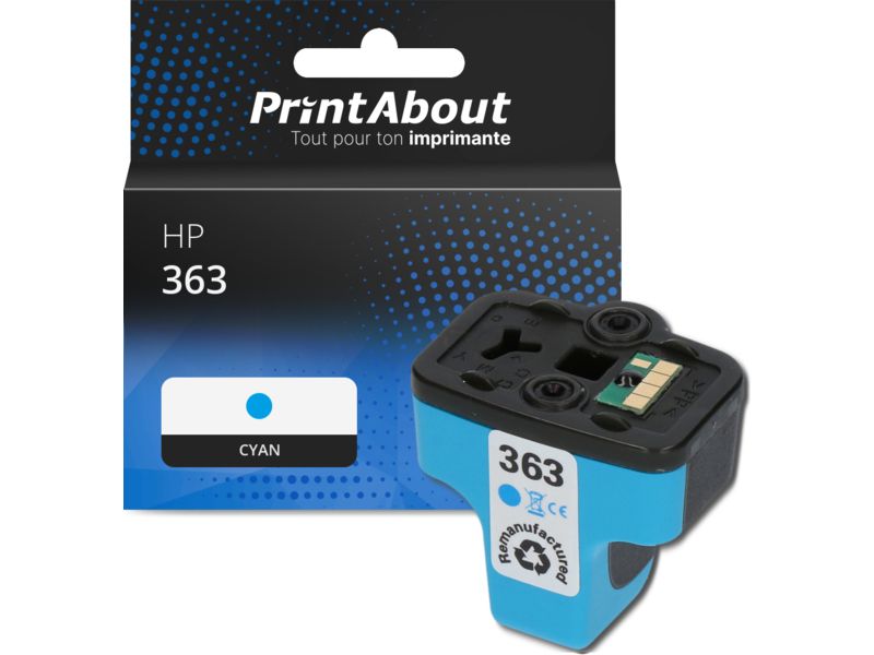 Cartucho de tinta PrintAbout compatible con HP 363 - Cian (C8771EE)