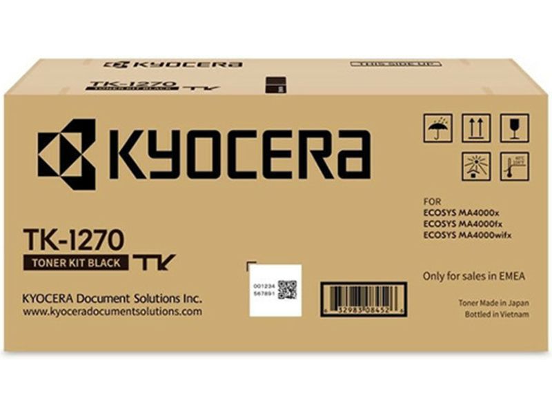 Kyocera TK-1270 Toner, Black, 10,000 Pages