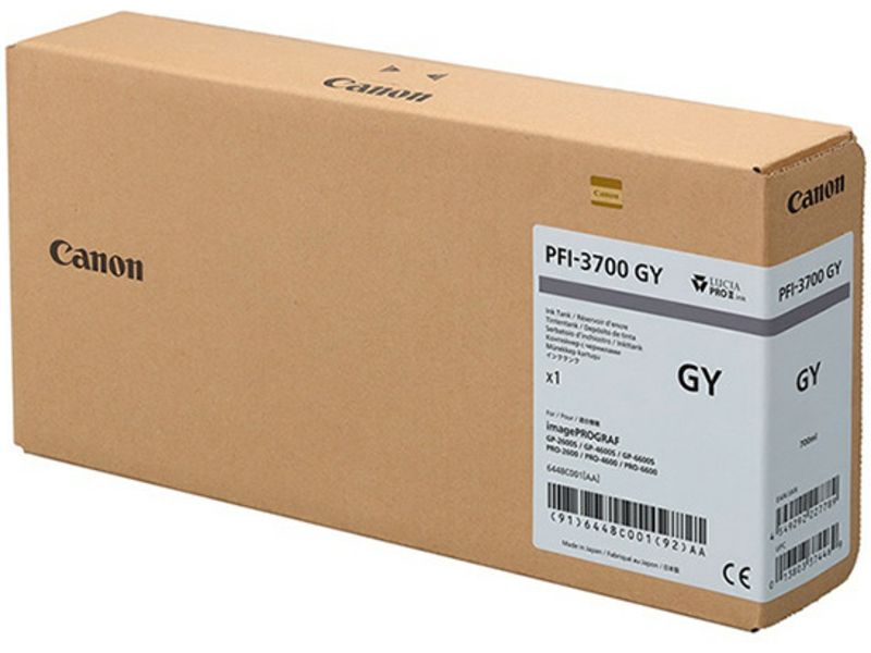 Canon PFI-3700GY Grey Ink Cartridge - High Capacity