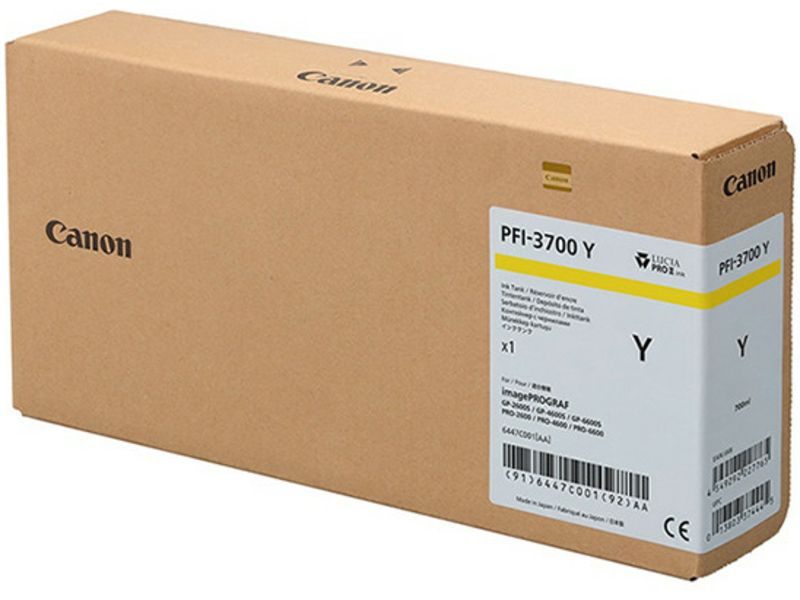 Canon PFI-3700Y Yellow Ink Cartridge - High Capacity