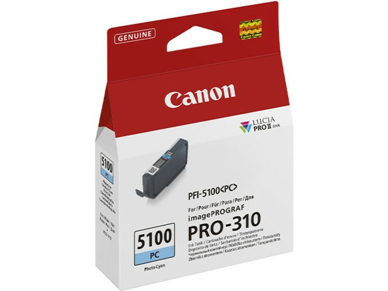 Carta de tinta Canon PFI-5100 PC - Cian