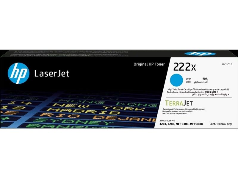 Toner HP 222X Cian de alta capacidad