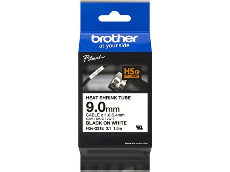 Brother HSe-221E Black and White Tape