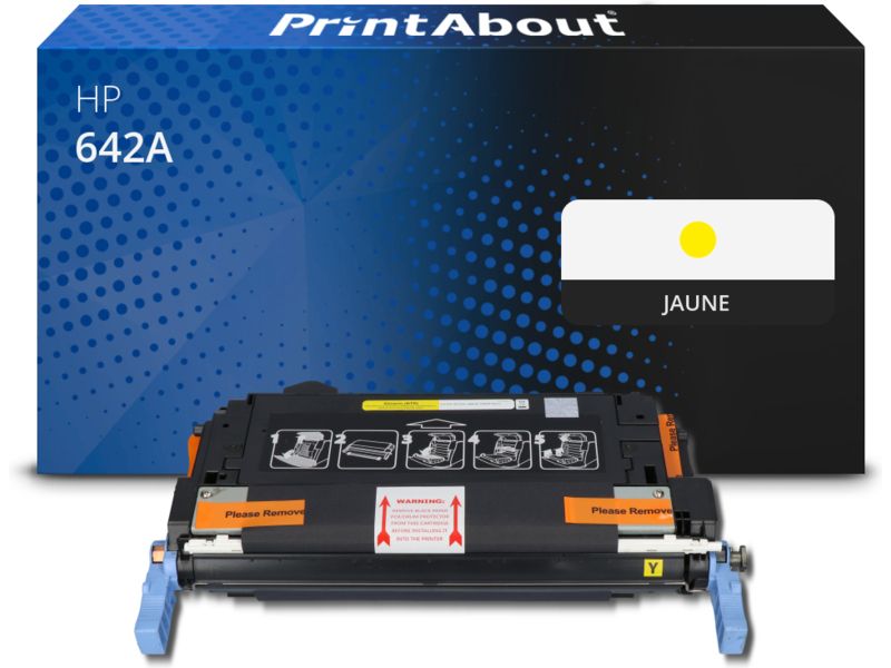 Cartouche d'encre compatible PrintAbout HP 642A (CB402A) Jaune