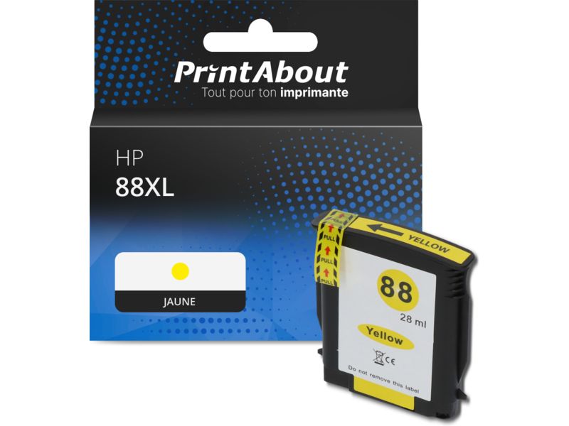 PrintAbout Compatible HP 88XL (C9393AE) Yellow Ink Cartridge - High Capacity