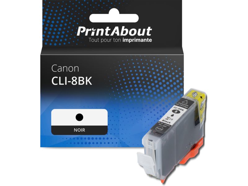 Cartouche d'encre PrintAbout compatible Canon CLI-8BK - Noir
