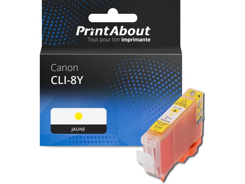Cartouche d'encre PrintAbout compatible Canon CLI-8Y Jaune